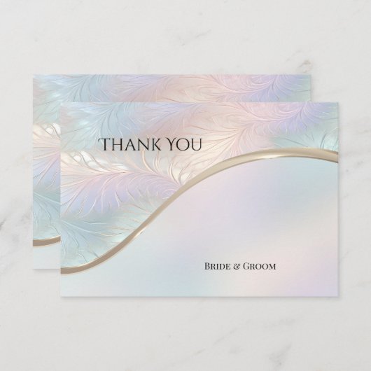 Moderne Abstracte Iriserende Bedankkaart (Voorkant / Achterkant)