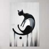 Moderne Abstracte kat – minimalistisch design Poster (Voorkant)