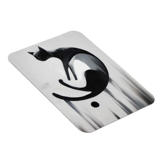 Moderne Abstracte kat - Minimalistische ontwerpkun Magneet (Rechterzijde)