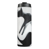 Moderne Abstracte kat - Minimalistische ontwerpkun Thermosbeker (Voorkant)