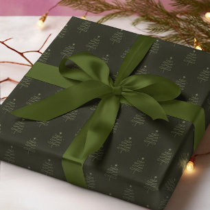 Moderne Abstracte kerstboom donkergroene vakantie Cadeaupapier