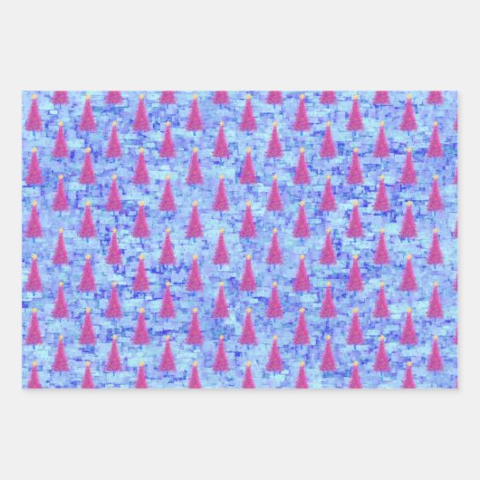 Moderne Abstracte kerstboom Patroon Waterverf Inpakpapier Vel (Voorkant 2)