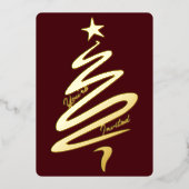 Moderne Abstracte kerstboomvakantie Folie Uitnodiging (Voorkant)