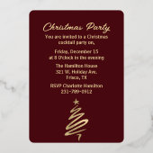 Moderne Abstracte kerstboomvakantie Folie Uitnodiging (Achterkant)