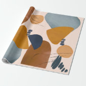 Moderne Abstracte kerstfeestdag Cadeaupapier (Uitgerold)