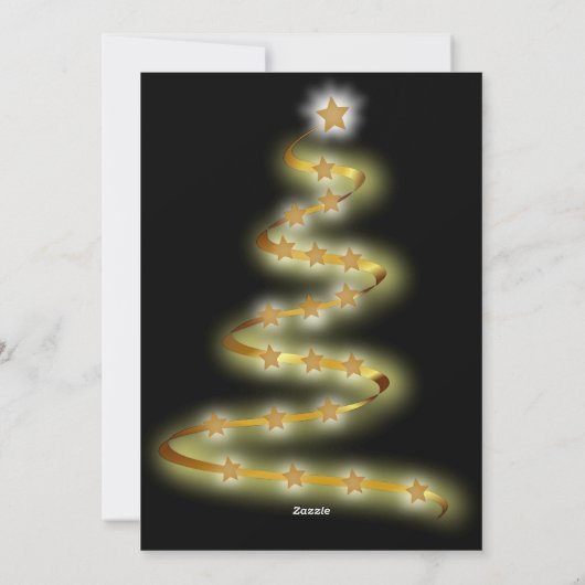 Moderne abstracte kerstkaart rendier goud zwart (Achterkant)