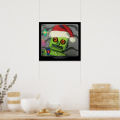 Moderne Abstracte kerstrobot uit de middeleeuwen Poster (Keuken)