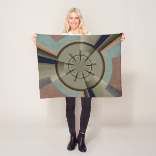 Moderne Abstracte Kleur Harmonie Fractale Kunst Gr Fleece Deken