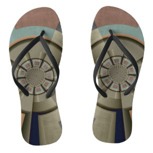 Moderne Abstracte Kleur Harmonie Fractale Kunst Gr Teenslippers