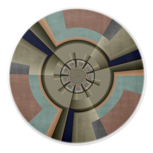 Moderne Abstracte kleur Harmony Fractal Art Graphi Keramische Knop (Voorkant)