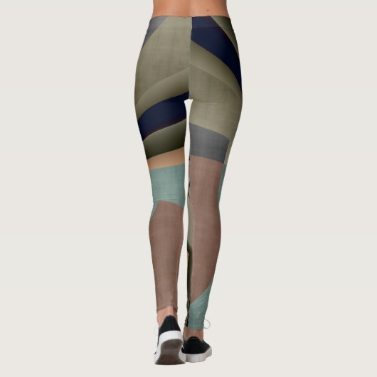 Moderne Abstracte kleur Harmony Fractal Art Graphi Leggings (Achterkant)