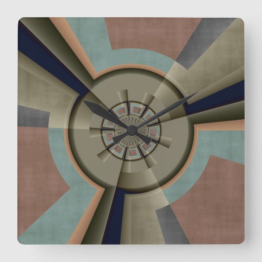 Moderne Abstracte kleur Harmony Fractal Art Graphi Vierkante Klok (Voorkant)