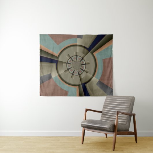 Moderne Abstracte kleur Harmony Fractal Art Graphi Wandkleed (In Situ (horizontaal))