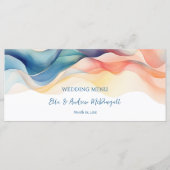 Moderne Abstracte Kleur Wave Bruiloft Menu (Voorkant)