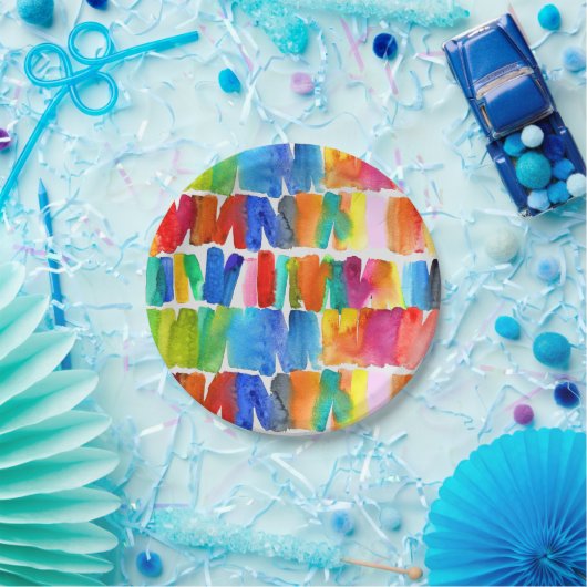 Moderne, abstracte kleuren, ongekende kleuren papieren bordje (Feest)