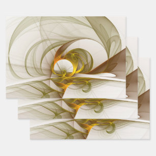 Moderne Abstracte Kleuren van Edele Metalen Fracta Inpakpapier Vel