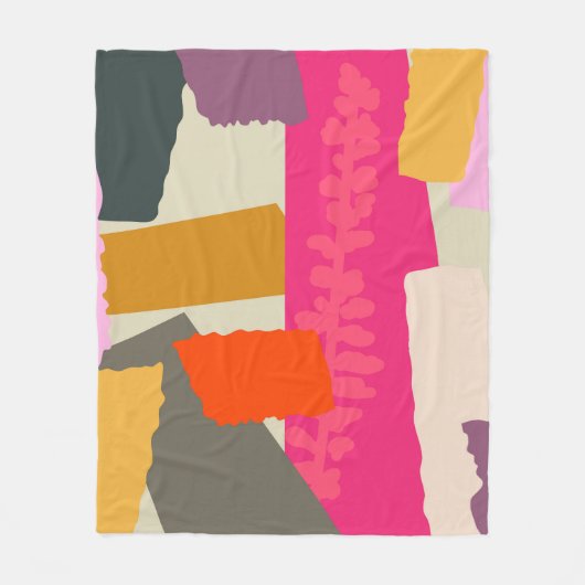 Moderne Abstracte kleurrijke artistieke kleurenblo Fleece Deken (Voorkant)