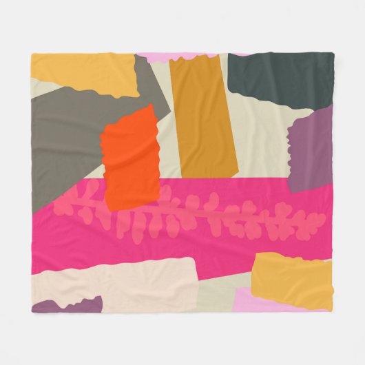 Moderne Abstracte kleurrijke artistieke kleurenblo Fleece Deken (Voorkant (Horizontaal))