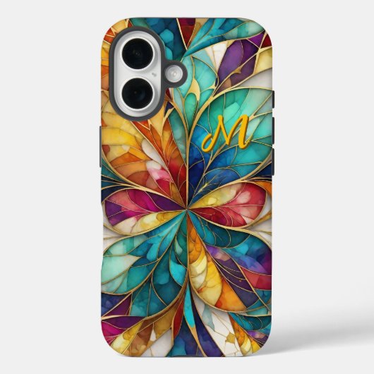 Moderne abstracte kleurrijke bladeren & aangepaste Case-Mate iPhone case (Achterkant)
