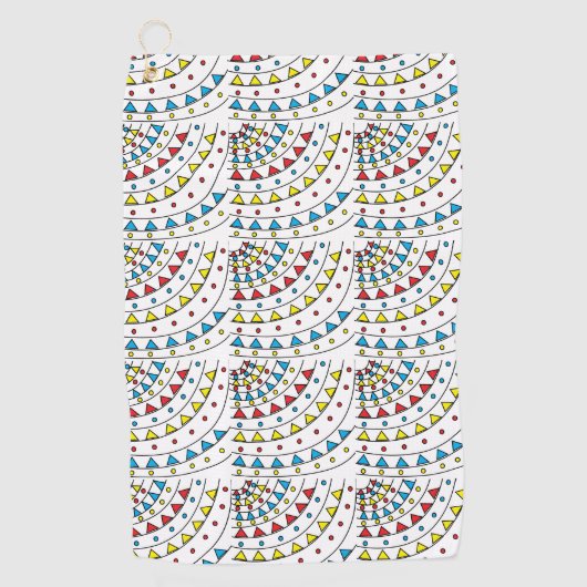 Moderne Abstracte kleurrijke geometrische patronen Golfhanddoek (Voorkant)