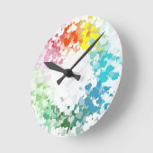 Moderne Abstracte kleurrijke kunsten Blanco Sjablo Ronde Klok (Hoek)