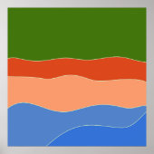 Moderne Abstracte, kleurrijke landschap midden eeu Poster (Voorkant)