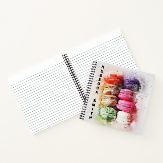 Moderne Abstracte kleurrijke Macaron Naam Notitieb Notitieboek (Binnen)