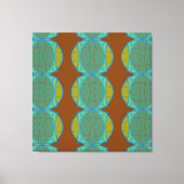 Moderne Abstracte koperen blauwe cirkels Diamond Canvas Afdruk (Voorkant)