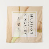 Moderne Abstracte Koraal 🌸 Inkt Olieverf Bruiloft Wandkleed (Voorkant (horizontaal))