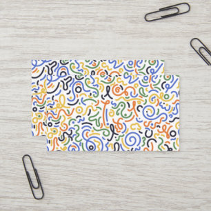 Moderne Abstracte Krabbelpatroon Visitekaartjes