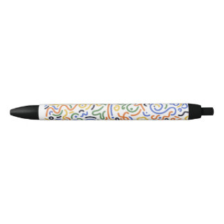 Moderne Abstracte Krabbelpen - Kleurrijk Wervelpat Zwarte Inkt Pen