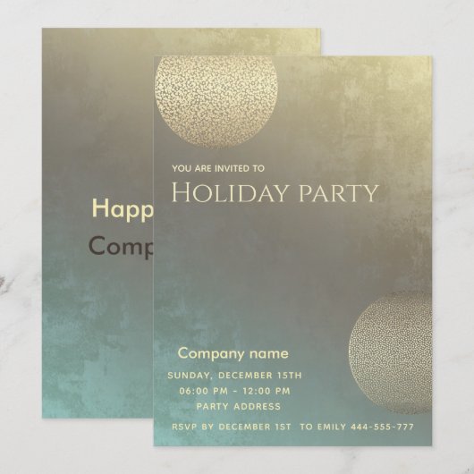 Moderne abstracte kringen corporate Holiday party Kaart (Voorkant / Achterkant)