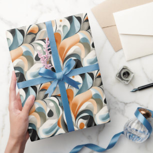 Moderne Abstracte Krullen Cadeaupapier