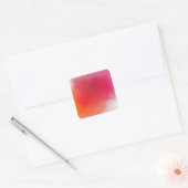 Moderne Abstracte Kunst Aangepaste Roze Rood Oranj Vierkante Sticker (Envelop)