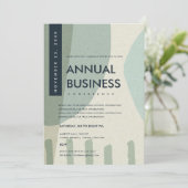 MODERNE ABSTRACTE KUNST AQUA BLAUWE CONFERENTIE EV KAART (Staand voorkant)