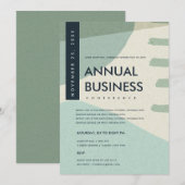 MODERNE ABSTRACTE KUNST AQUA BLAUWE CONFERENTIE EV KAART (Voorkant / Achterkant)