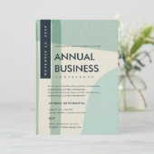 MODERNE ABSTRACTE KUNST AQUA BLAUWE CONFERENTIE EV KAART (Staand voorkant)