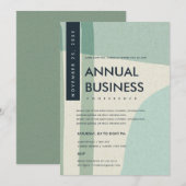 MODERNE ABSTRACTE KUNST AQUA BLAUWE CONFERENTIE EV KAART (Voorkant / Achterkant)