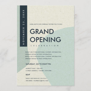 MODERNE ABSTRACTE KUNST AQUA BLAUWE GRAND OPENING KAART