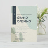 MODERNE ABSTRACTE KUNST AQUA BLAUWE GRAND OPENING  KAART (Staand voorkant)