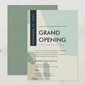 MODERNE ABSTRACTE KUNST AQUA BLAUWE GRAND OPENING  KAART (Voorkant / Achterkant)