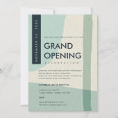 MODERNE ABSTRACTE KUNST AQUA BLAUWE GRAND OPENING  KAART (Voorkant)