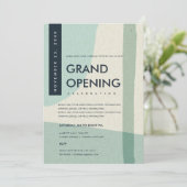 MODERNE ABSTRACTE KUNST AQUA BLAUWE GRAND OPENING  KAART (Staand voorkant)