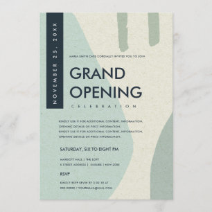 MODERNE ABSTRACTE KUNST AQUA BLAUWE GRAND OPENING KAART
