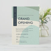 MODERNE ABSTRACTE KUNST AQUA BLAUWE GRAND OPENING KAART (Staand voorkant)