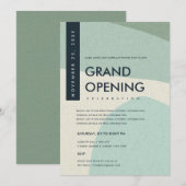 MODERNE ABSTRACTE KUNST AQUA BLAUWE GRAND OPENING KAART (Voorkant / Achterkant)