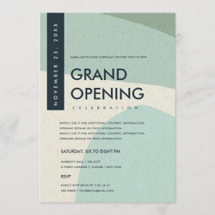 MODERNE ABSTRACTE KUNST AQUA BLAUWE GRAND OPENING  KAART