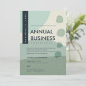 MODERNE ABSTRACTE KUNST AQUA BLUE CONFERENCE EVENT KAART (Staand voorkant)