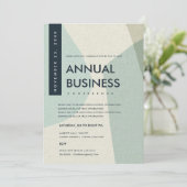 MODERNE ABSTRACTE KUNST AQUA BLUE CONFERENCE EVENT KAART (Staand voorkant)