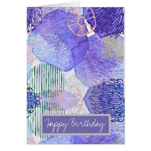 Moderne abstracte kunst blauw en paars (Voorkant)